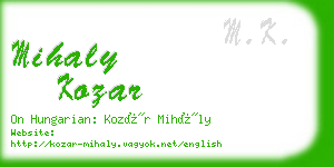 mihaly kozar business card